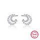 Rhodium Plated 925 Sterling Silver Stud Earring XF5476-2-1