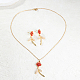 Серьги-гвоздики и ожерелья с подвесками из сплава для женщин LF3294-1
