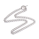 304 Stainless Steel Curb Chain Necklace with Toggle Clasps for Women NJEW-E059-01P-1