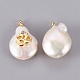 Colgantes naturales de perlas cultivadas de agua dulce PEAR-F008-54G-1-2