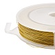 （見切り売り不良：ローラー破損）  アイアン製ワイヤー  ラウンド  長持ちメッキ  ゴールドカラー  0.25~0.3mm  約492.13フィート（150m）/ロール MW-XCP0001-01G-3