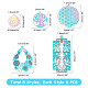 UNICRAFTALE 30pcs 5 Styles Multi-color Rectangle/Teardrop/Flat Round/Ring/Flower of Life Pendants 201 Stainless Steel Filigree Charms Mixed Shapes Pendants for DIY Necklaces Jewelry Making STAS-UN0012-51-2