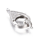 Brass Micro Pave Cubic Zirconia Lobster Claw Clasps ZIRC-F109-07P-3