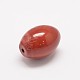 Natural Red Jasper Oval Beads G-P076-32C-2