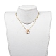 Set di gioielli per collana e bracciale in ottone con catene a graffetta SJEW-JS01098-5
