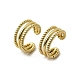 Тройные серьги-каффы в форме буквы С из латуни EJEW-L261-018G-4