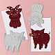 GLOBLELAND 2Pcs Realistic Pigs Cutting Die Metal Farm Pigs Die Cuts Embossing Stencils Template for Paper Card Making Decoration DIY Scrapbooking Album Craft Decor DIY-WH0309-800-3