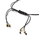Bracelet en perles tressées rondes plates en acrylique avec lettres pour femmes BJEW-JB07571-02-5