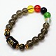 Stretch Buddhist Jewelry Synthetic Quartz Beaded Bracelets BJEW-N206-07-1