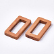 木製のペンダント  矩形リング  チョコレート  30x16x4mm  穴：1.5mm X-WOOD-Q029-01B-2