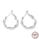 Rhodium Plated 925 Sterling Silver Hoop Earrings EJEW-K258-09P-1