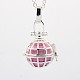 Silver Tone Gridding Brass Pregnancy Chime Ball Pendant Necklaces NJEW-F053-04S-03-1