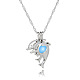 Collier pendentif cage de dauphin en alliage avec pierre de luminaires synthétiques LUMI-PW0001-008P-B-2