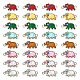 48 Uds. Encantos de conector de elefante esmaltado de aleación de 8 colores ENAM-TA0001-80P-1