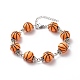 Bracelet de perles rondes en acrylique sur le thème du ballon de sport BJEW-JB08660-3