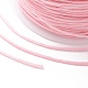 編み込みナイロン糸  ジュエリーにはDIYの材料  ピンク  0.8mm  100ヤード/ロール X-NWIR-K013-A14-3
