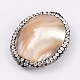 Perles ovales de coquille naturelle BSHE-E005-02-2