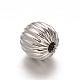 Round 304 Stainless Steel Corrugated Beads X-STAS-I050-01-8mm-2