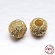 Rondelle placcate in vero oro 18k 925 perline testurizzate in argento sterling STER-M101-02-8mm-1