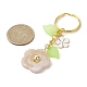Flower Acrylic Imitation Gemstone Pendant Keychain KEYC-JKC00692-03-2