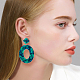 Anattasoul 5 paire 5 couleurs acrylique creux ovale boucles d'oreilles avec épingles en acier fer pour les femmes EJEW-AN0004-04-4