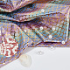 Fingerinspire tessuto a squame di sirena 39x59 pollice gradiente oro ologramma arcobaleno tessuto elasticizzato a 2 vie per squame di pesce spandex di colore chiaro sirena stampato tessuto elasticizzato per vestiti cucito DIY-WH0304-480-5