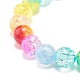 Bracciale elasticizzato con perline rotonde in acrilico arcobaleno per donna BJEW-JB07555-4