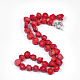 Sea Bamboo Coral(Imitation Coral) Beaded Necklaces NJEW-S414-38-1