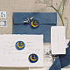 ワックスシーリングスタンプセット  1pc ゴールデントーンシーリングワックススタンプソリッド真鍮ヘッド  木製ハンドル1個付き。  封筒の招待状  ギフトカード  スカル  83x22mm AJEW-WH0208-1071-5
