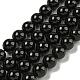 Chapelets de perles en tourmaline noire naturelle G-G763-01-10mm-AB-2