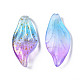 Zweifarbige gefrostete transparente sprühlackierte Glasanhänger GGLA-S054-016H-01-3
