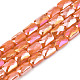 Electroplate Opaque Solid Color Glass Beads Strands EGLA-N002-25-B03-1