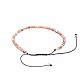 Bracelets de perles tressées en verre électrolytique réglable X-BJEW-JB04588-04-3