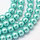 Backen gemalt pearlized Glasperlen runden Perle Stränge HY-Q003-6mm-65-1