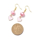 Alloy Enamel Heart with Resin Beaded Pendant Necklace Dangle Earrings SJEW-JS01249-8