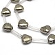 Faceted Heart Natural Pyrite Beads Strands G-I125-113-3