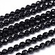 Faceted Round Natural Black Spinel Beads Strands G-P114-04-6mm-3