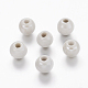 Pearlized weißen handgefertigten Porzellan runden Perlen X-PORC-D001-10mm-04-1