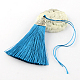 Polyester Tassel Pendant Decorations with Antique Silver CCB Plastic Findings AJEW-R054-09-1