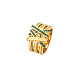 Золотые широкие кольца из нержавеющей стали со стразами AG2526-2-1