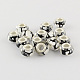 Large Hole Heart Pattern Resin European Beads with Silver Tone Brass Double Cores X-OPDL-R113-01C-1