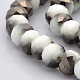 Half Plated Faceted Rondelle Imitation Jade Glass Beads Strands GLAA-A024E-HP01-1