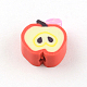 Handmade Apple Polymer Clay Beads CLAY-R060-42B-1
