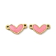 Ion Plating(IP) 316L Surgical  Stainless Steel Enamel Heart Connector Charms STAS-D035-21G-1