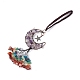 Natural Amethyst Moon with Mixed Gemstone Chips Tassel Pendant Decorations G-L524-07R-A05-2