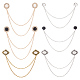 Gomakerer 6 pièces 6 styles chaînes suspendues en alliage épingles à collier pinces à cravate JEWB-GO0001-04-1
