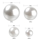 600 pièces sans trou abs en plastique imitation perle perles rondes MACR-LS0001-04-3