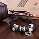 Adjustable Casual Unisex Braided Leather Multi-strand Bracelets BJEW-BB15569-6