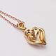 Trendy Real Rose Gold Plated Eco-Friendly Tin Alloy Czech Rhinestone Heart Pendant Necklaces NJEW-BB13882-RG-3