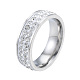 Двойное кольцо на палец с кристаллами и стразами RJEW-N043-32-1